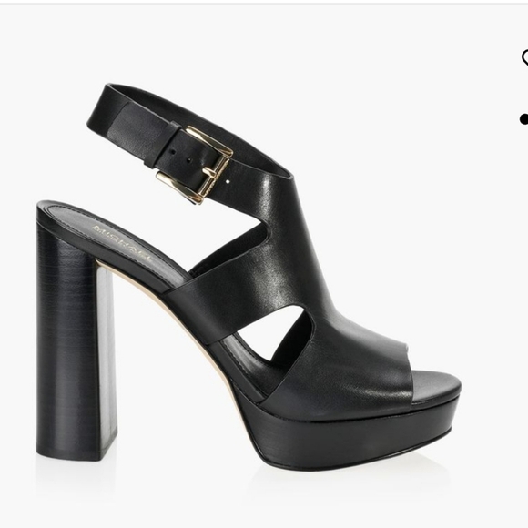 New Michael Kors Leather Platform Heels Sandals Sz 6 - Picture 3 of 14